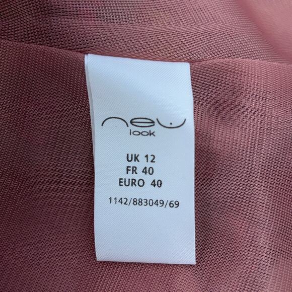 New Look Womens Size UK 12 US 8 Kaftan Midi Dress Half Sleeve Paisley Silk Red - Picture 13 of 15